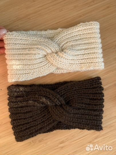 Повязка на голову вязаная шапка бини