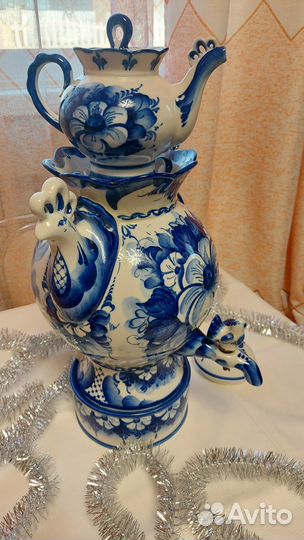 Самовар электрический гжель новый
