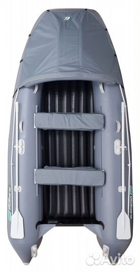 Лодка надувная пвх Gladiator E350 PRO, темно-серый