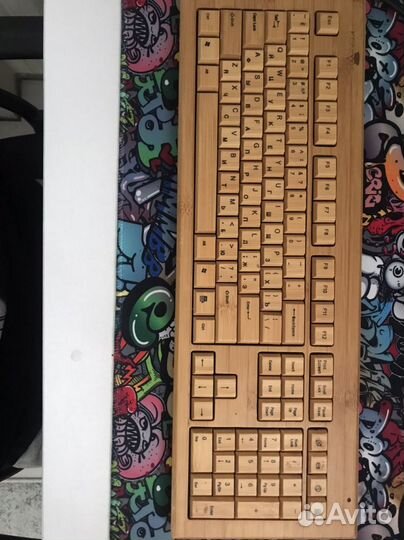 Беспроводные клавиатура и мышь konoos бамбук