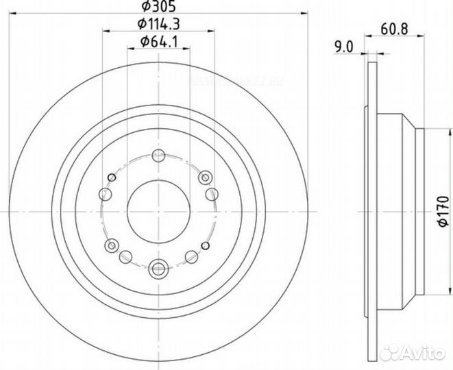 Nisshinbo ND8047K Диск тормозной зад