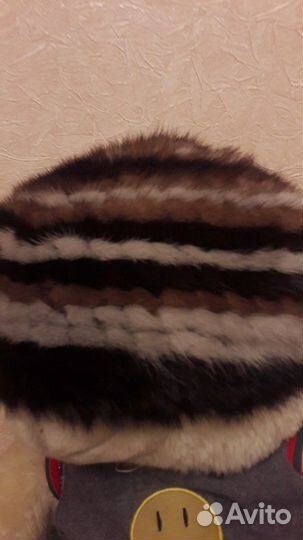 Берет норковый вязанный