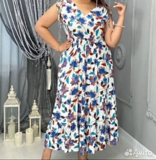 Платье сарафан летнее женское 50 52
