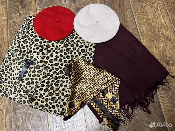 Палантин, шарф зимний, берет