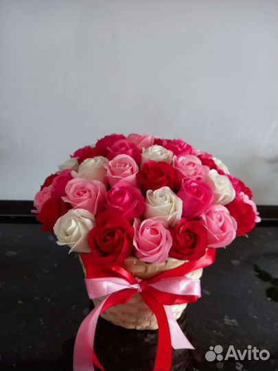 Букет роз из мыла