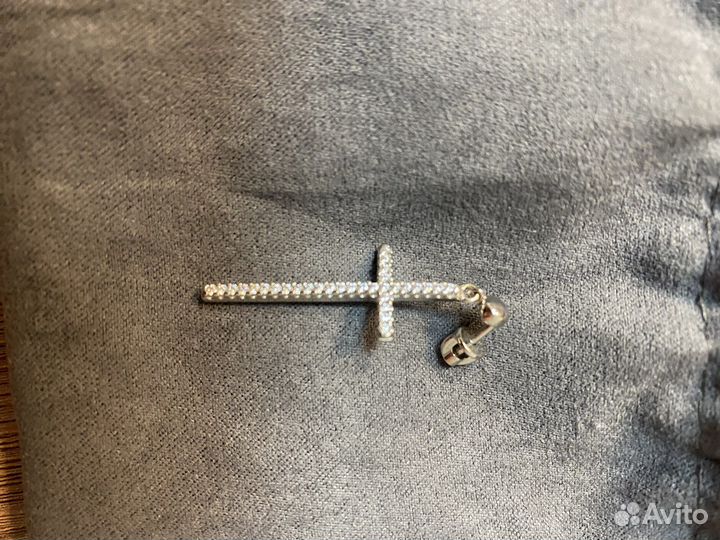 Серёжка крест из серебра