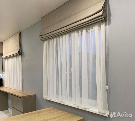 Римские шторы + Тюль на заказ