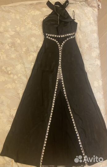Черное вечернее платье в пол 42 р