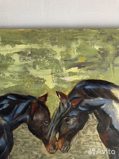 Картина маслом лошади. 18х22
