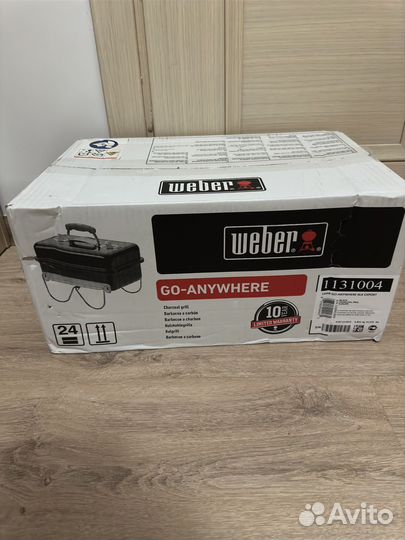 Угольный гриль weber go anywhere