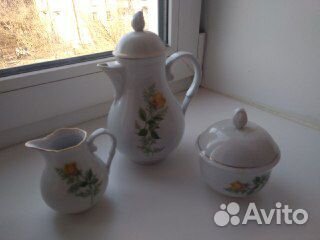 Сервиз кофейный, фарфор, Kahla,Желтая роза