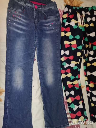 Новые лосины и джинсы. На 6-7 лет