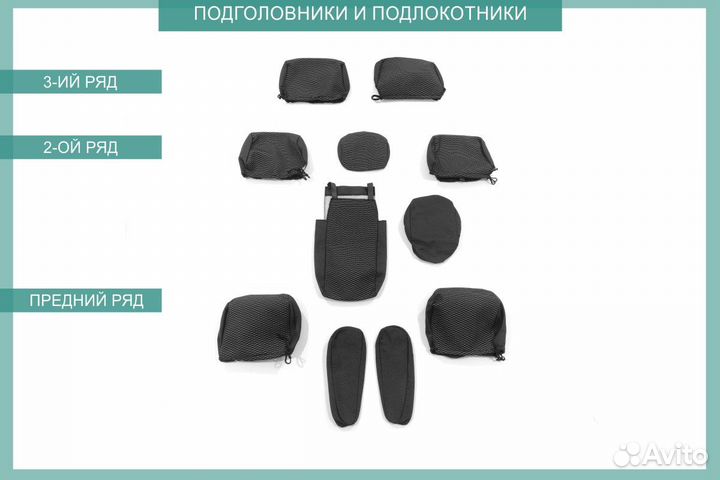 Авточехлы Lexus LX470 (1998-2007), 7 мест