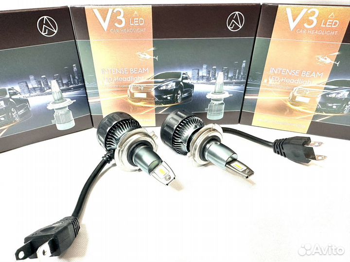 Яркие LED лампы V3 H1, H4, H7