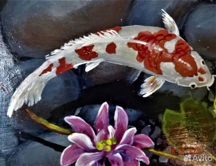 Картина на срезе березы 