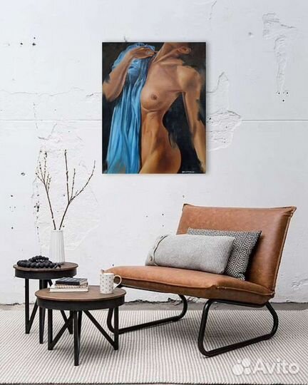 Обнаженная девушка, ню, грудь, картина с эротикой