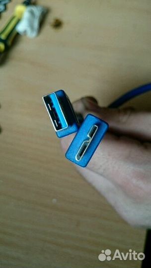 Кабель micro USB-B - USB 3.0 синий vcom