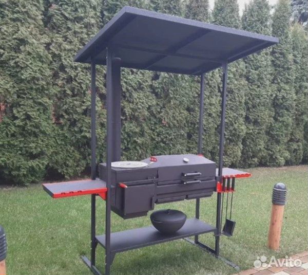 Мангал с печью под казан Grillver