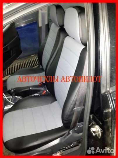 Чехлы Автопилот Opel Astra H из экокожи чёрно-серы