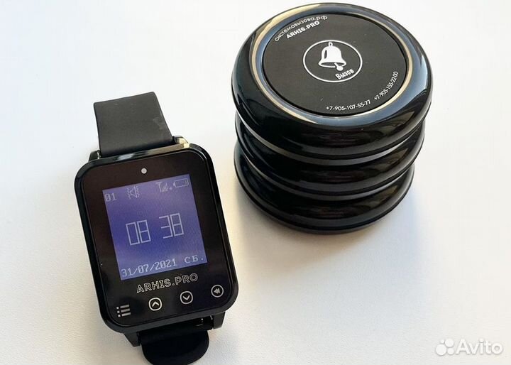 Кнопка вызова персонала/офцицианта Ультра и часы