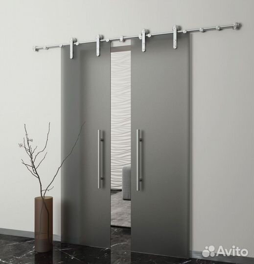 Дверь стеклянная алюминиевая