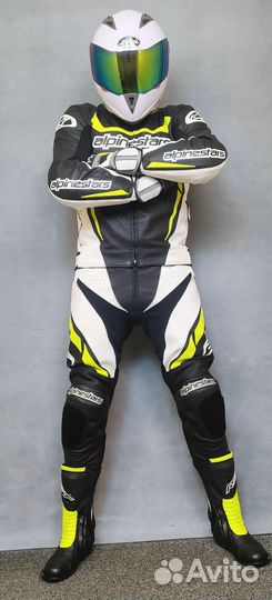 Мотокомбинезон 54 размер, раздельный, кожа