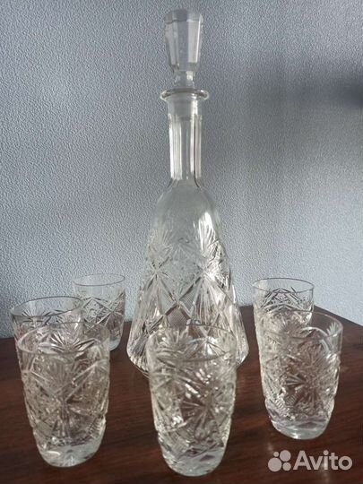 Графин хрустальный со стопками СССР, лзхс