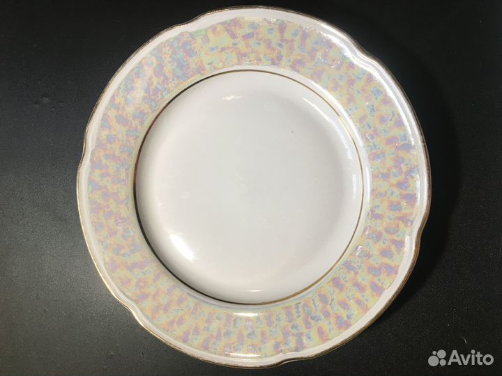Тарелка и блюдце перламутр винтаж