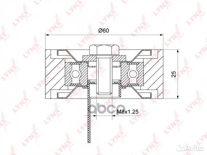 PB7232 lynxauto Ролик обводной приводного ремня
