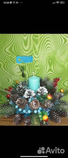 Новогодняя композиция на стол