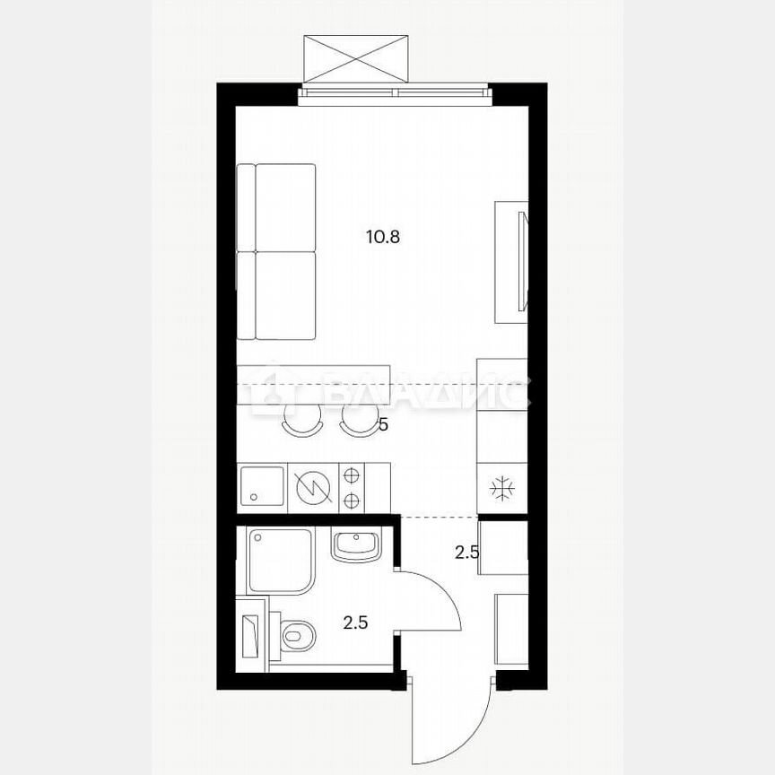 Квартира-студия, 21 м², 2/25 эт.