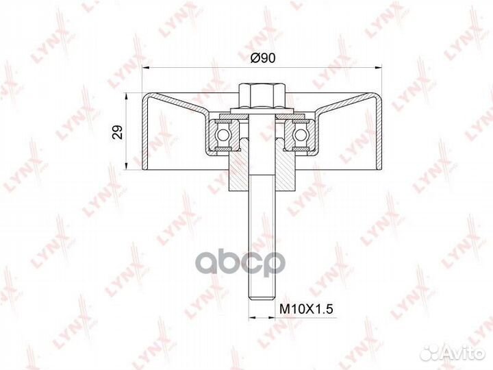 Ролик обводной приводного ремня PB7141 lynxauto