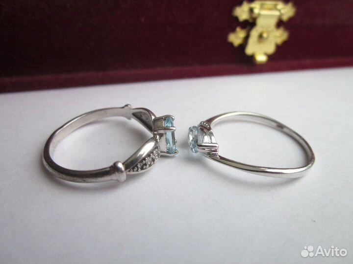 Серебряное Кольцо Топаз Фианиты