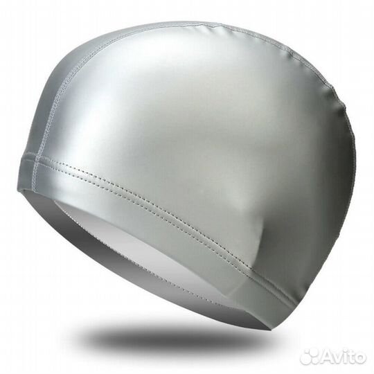 Шапочка для плавания пу одноцветная Серебро