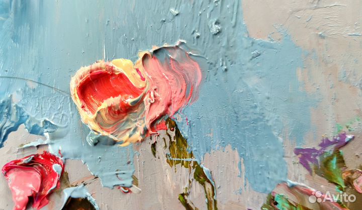 Картина маслом с цветами 