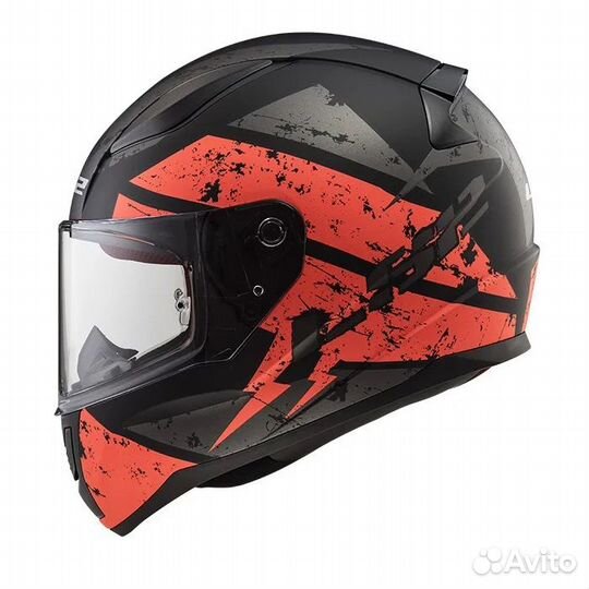 Мотошлем LS2 FF353 rapid deadbolt Black-Orange