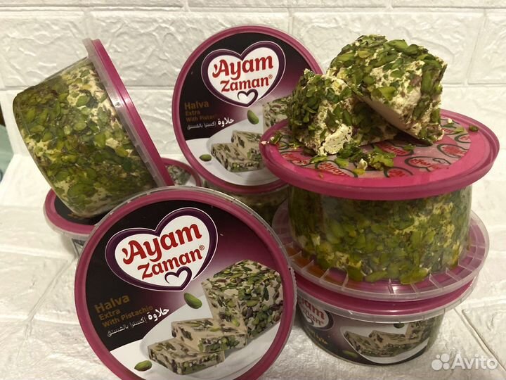 Халва Кунжутная с фисташками Экстра 400 гр/Сирия