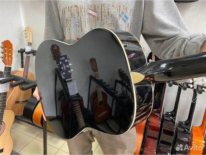 Veston F-38/BK - гитара акустическая, цвет чёрный