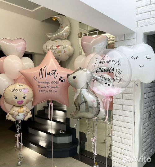 Воздушные шары на выписку из роддома