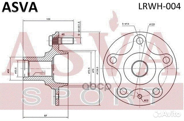 Ступица колеса зад прав лев Asva 806 517501D000