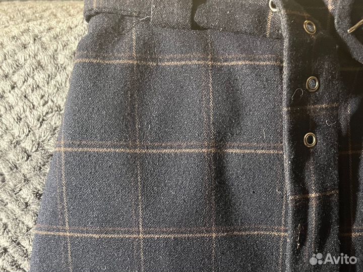 Юбка мини в синюю клетку