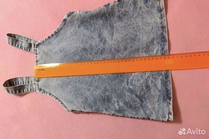 Джинсовый сарафан для девочки в садик 104