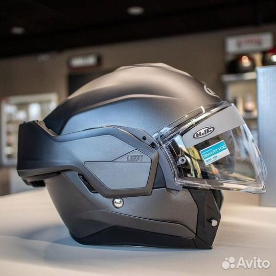 Мотошлем HJC I-100 semi flat titanium