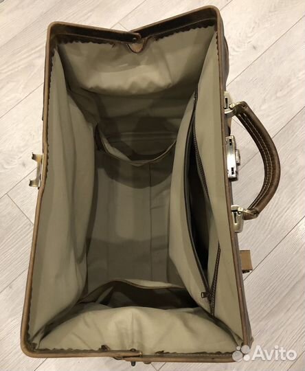 Саквояж дорожный, кожа быка