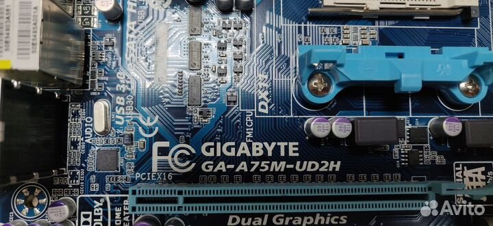 Мат. плата Gigabyte GA-A75M-UD2H/FM1/mATX/DDR3