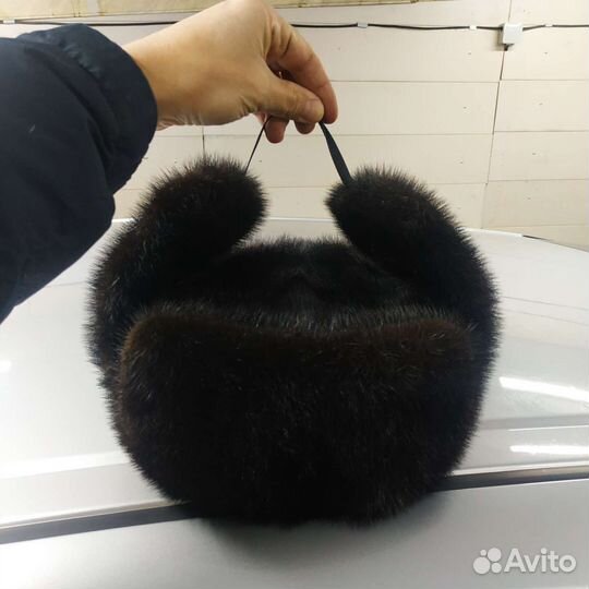 Шапка ушанка норковая