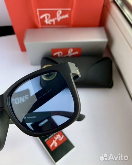 Очки ray ban justin polaroid голубые