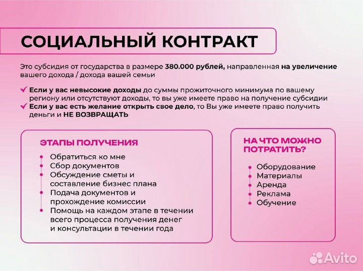 Бизнес-план для социального контракта