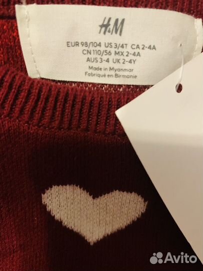 Свитер для девочки hm 98-104