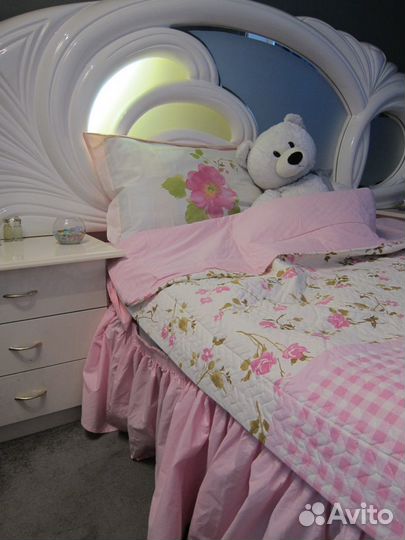 Комплект с рюшей и стёганным пододеяльником